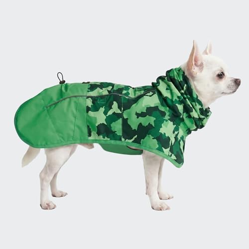 Dog Raincoat Waterproof Rain Jacket w (Camo Green / Medium)