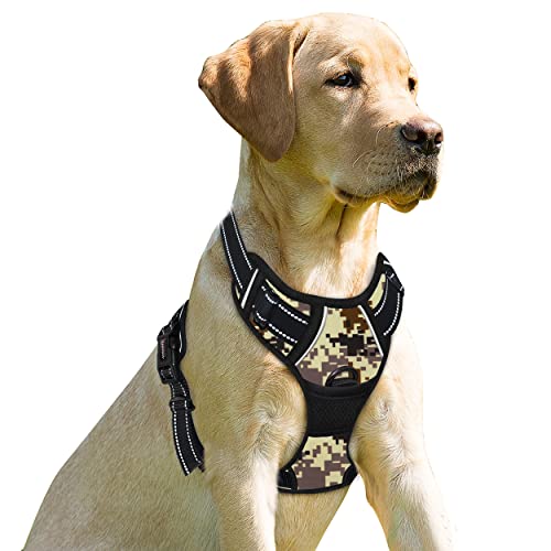 Dog Harness No Pull for Large Dogs Front Back Clips (X-Large(Chest:30-38”) / Desert Camo)