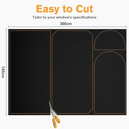 100% Blackout Curtains for Bedroom (Black / 57"W x 39"H)