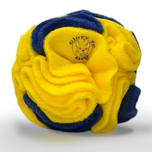 Puppy Small Breed Snuffle Ball Toy Bright Yellow & Royal Blue (Yellow and Blue / Small)