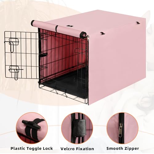 Dog Crate Cover Waterproof Kennel Cover (42.9"L x 28.3"W x 30.3"H / Pink)