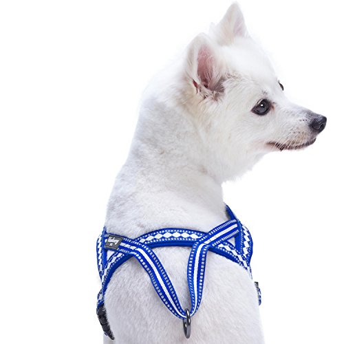 4 Colors Soft & Comfy 3M Reflective Jacquard Padded Dog Harness (Small(19" - 23.5") Chest Girth / Palace Blue)