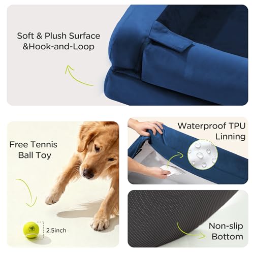 Waterproof Orthopedic Dog Bed for Extra Large Sized Dogs (45 x 35 x 9 in / Royal Blue)