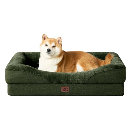 Orthopedic Dog Bed for Large Dog (Dark green / 36x27x7)