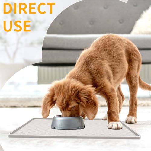 Dog Food Mat Anti (18"L x 12"W / Cream)
