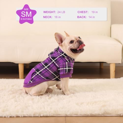 Plaid Dog Hoodie (Small / Purple)