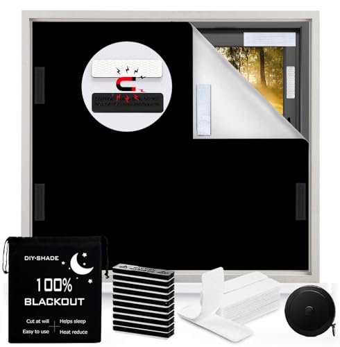 100% Blackout Curtain Window Cover for Bedroom 57x79Inch (Black / 57"W x 79"H)