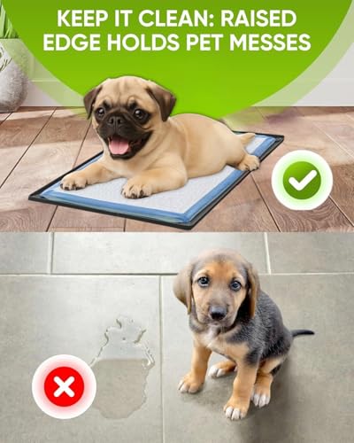 Dog Pee Pad Holder Tray Fits for 11.5” x 17” Pee Pads (17 x 11.5 Inches / Grey)