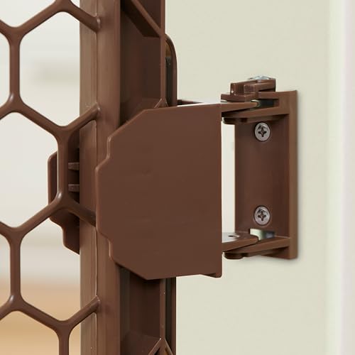 Safety 192" Plastic Super Wide Baby Gate & Play Yard with Door (Brown w/ Door)