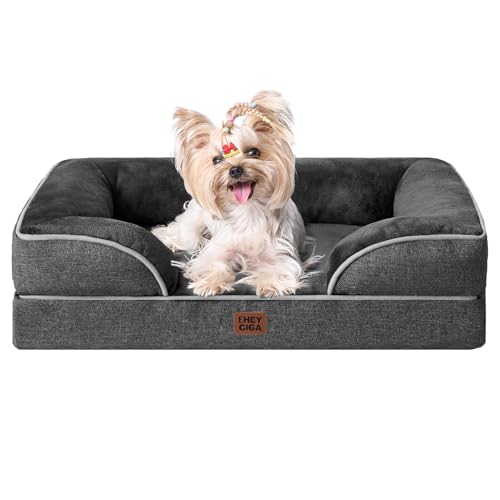 Orthopedic Small Dog Bed (Dark Grey / 24.0"l X 18.0"w X 6.0"th)