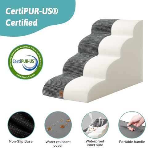 Dog Stairs for Small Dog 19.7" H (Charcoal Grey / Standard:15.7"x28.3"x19.7")
