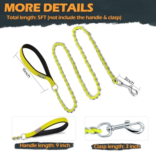 Chain Dog Leash (Yellow / 5.2FT(5-30lb))