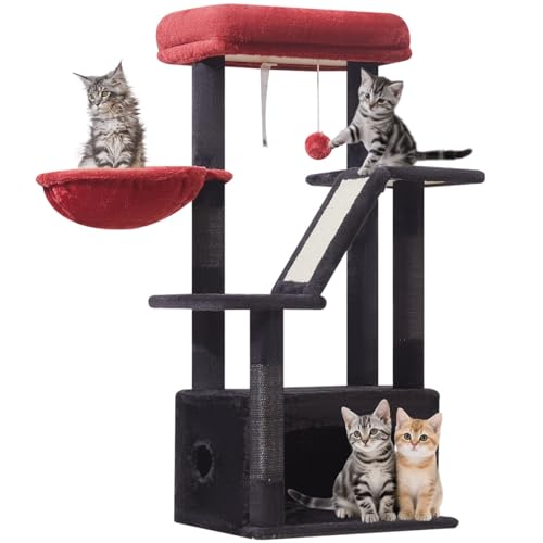 Gothic Cat Tree (Black and Red / 38.5 Inches)