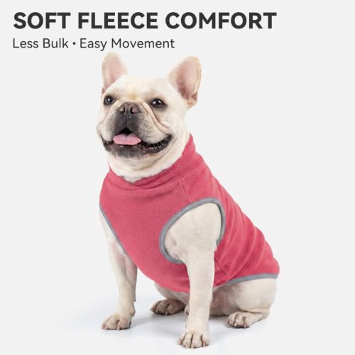 2 Pack Fleece Dog Sweater Pullover Lightweight Reflective Jacket (Medium / Pink & Fuschia)