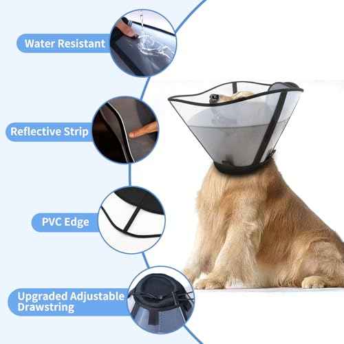Dog Cone to Stop Licking (XXL (Neck: 21.3-24.0") / Black)