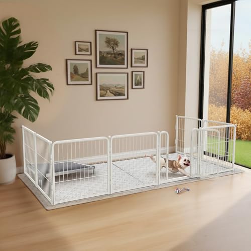 Homeplus Indoor Dog Playpen with Fence (White / 24"H)