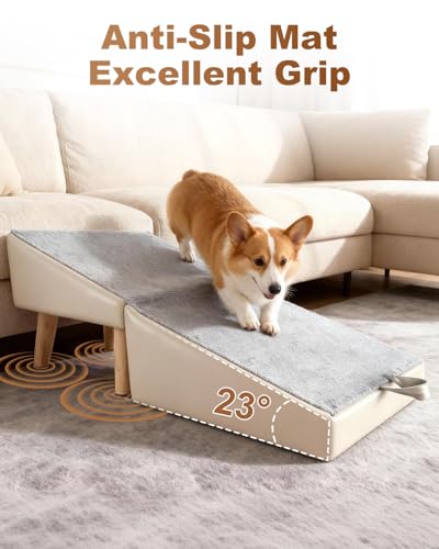 Dog Ramp for Couch Sofa&Low Bed (Grey / 13.5" H)
