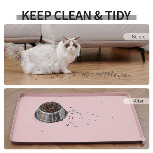 Silicone Pet Feeding Mat (Misty Rose / 24" x 16")