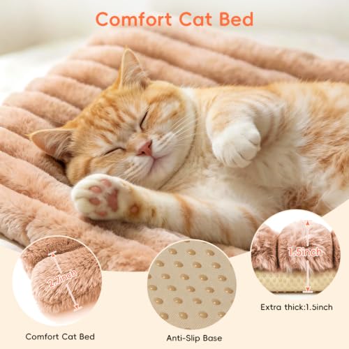 Cat Bed Mat for Indoor Cats (Light Coffee / Medium 23.6×15.7 inch)