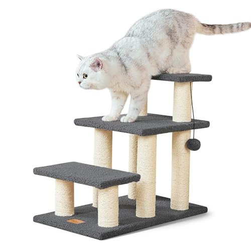 Dog Stairs & Cat Scratching Post Pet Steps for High Beds Couch (3-Steps)