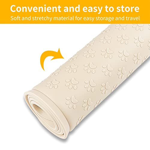 2 Pack Pet Placemat for Dog and Cat (11.8"L x 11.8"W - 2 Pack / Beige)
