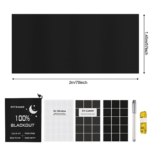 Blackout Window Cover (57"W x 79"H / Black)