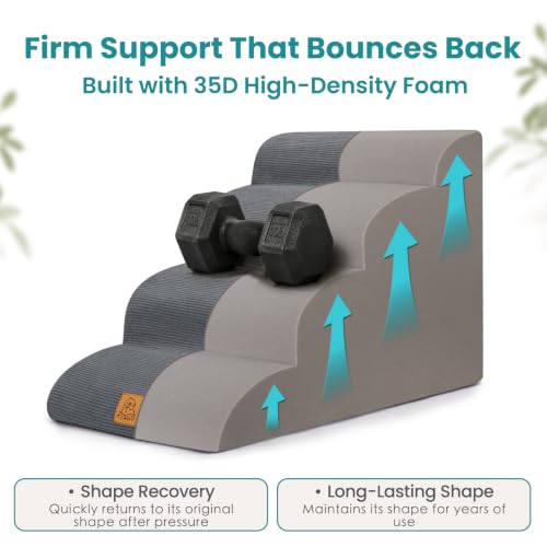 Dog Steps for Bed (Gray / 4-Step (H17.7))