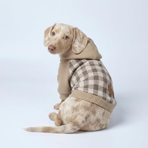 Tartan Plaid Dog Hoodie (XX-Large / Khaki)