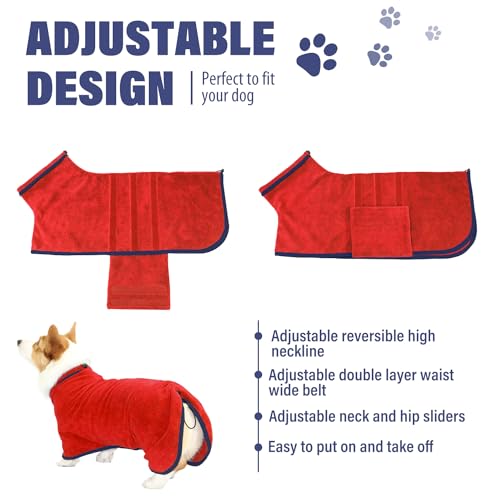 Dog Drying Coat (Red / Small)