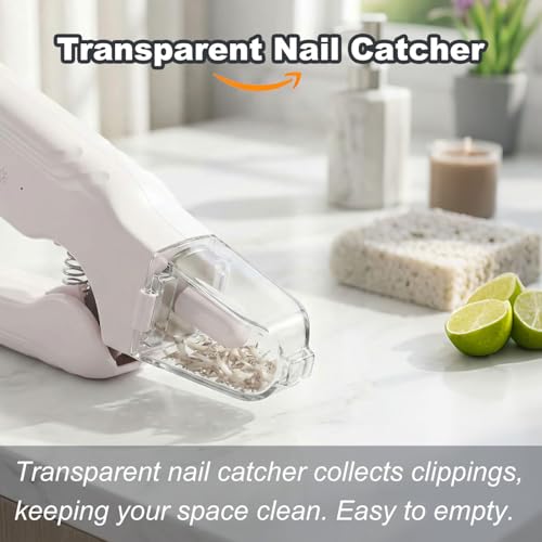 2-in-1 Dog Nail Grinder & Dog Nail Clipper for Sensitive Pets (White)