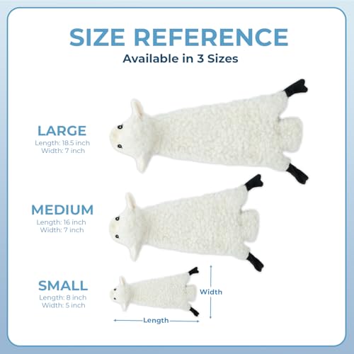 2-in-1 Stuffless Squeaky Dog Toy - Sheep, Small (Sheep / Small)