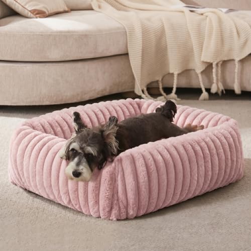 Dog Bed for Small Dogs (Pink / S (20"x19"x6"))