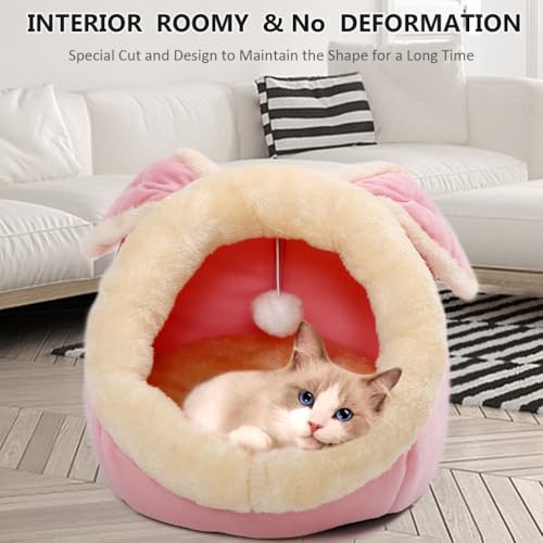 Cat Beds for Indoor Cats (Rabbite Pink / M)