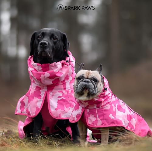 Dog Raincoat Waterproof Rain Jacket w (Camo Pink / 4XL)