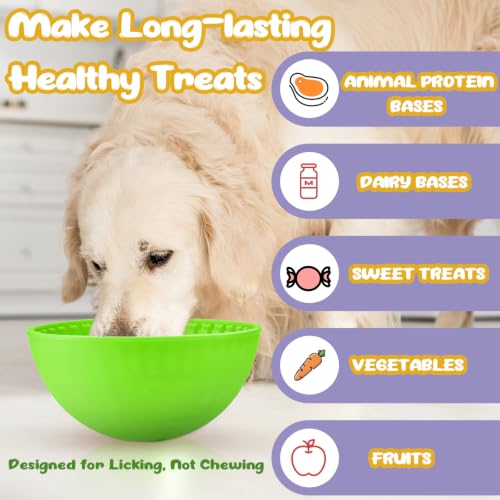 2 Pcs Dog Lick Bowl (Green, Purple)