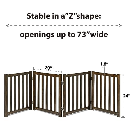 Wooden Free Standing Dog Gate 80" W x 24" H (Walnut / 80"W x 24"H)