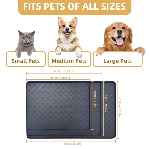 Silicone Dog Food Mat (23.6” x 15.9” Black)