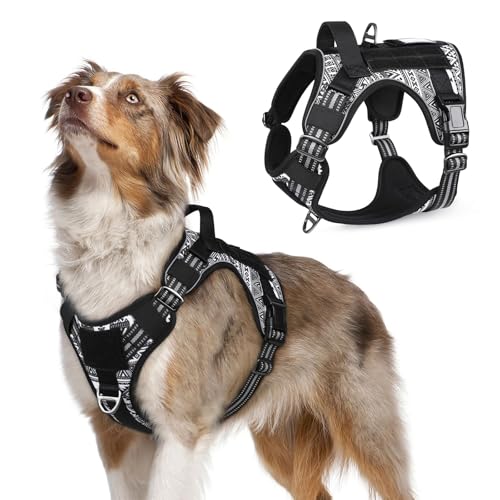 Tactical Dog Harness for Medium (B&W Geometric / Medium)