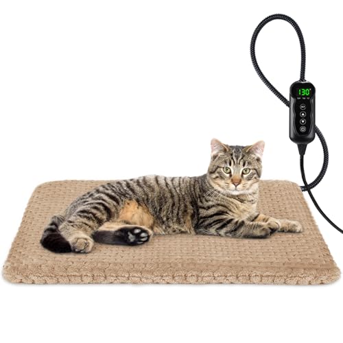 Heated Cat Bed (S: 18" x 16" / Brown)