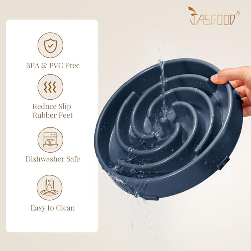 Slow Feeder Dogs Bowl for Large Medium Dogs (Large / G-Ink Blue)