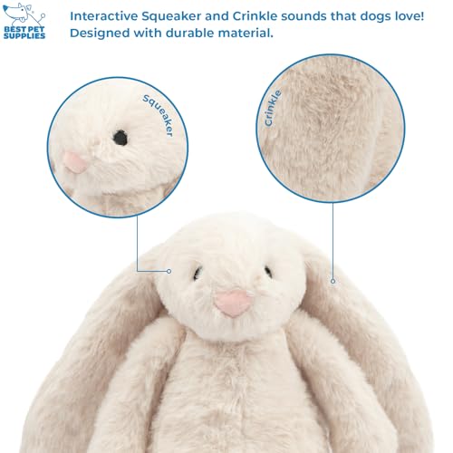 Bunny Buddy Squeaky Plush Dog Toy (Bunny (Beige) / Large)