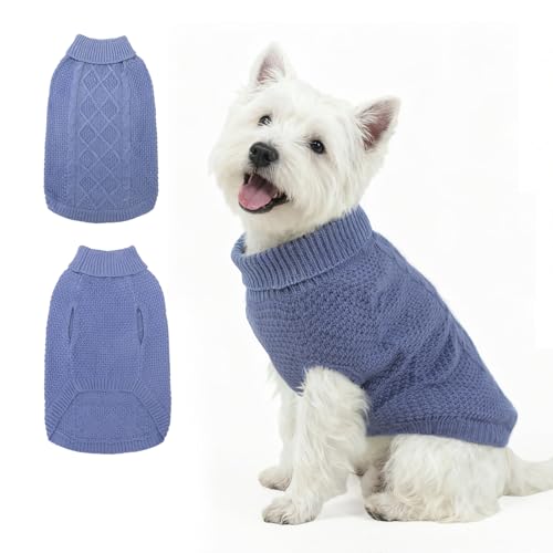 Turtleneck Dog Sweater (Small/Medium / Grayish Blue)
