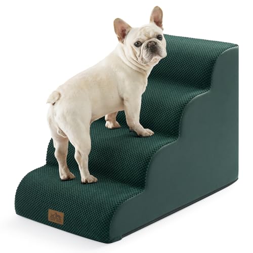 Wide Dog Stairs for Small Dog 19.7" H (Dark Green / Wide:17.7"x28"x19.7")