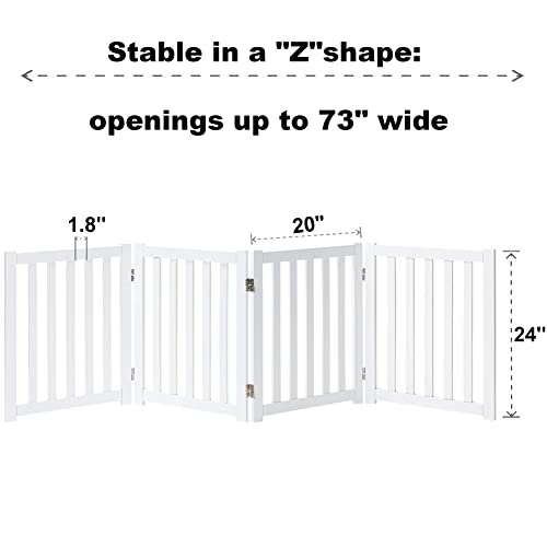 Wooden Free Standing Dog Gate 80" W x 24" H (White / 80"W x 24"H)