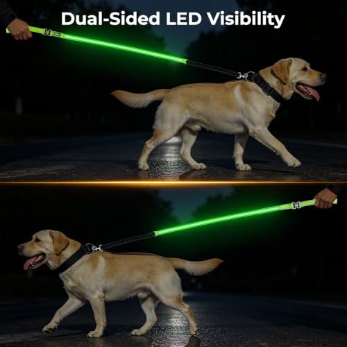 LED Bungee Dog Leash (5 FT, MAX: 6 FT / Sky Blue)