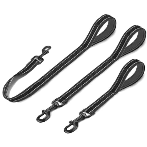 Nylon Short Traffic Leash with Padded Handle (Wide-Black)