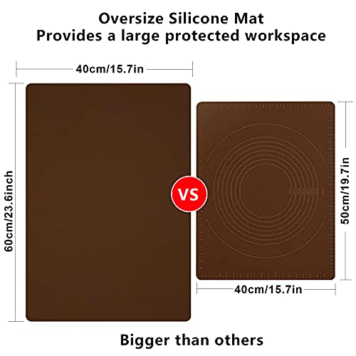 Extra Large Silicone Table Mat (01-coffee / 23.6"L x 15.7"W)