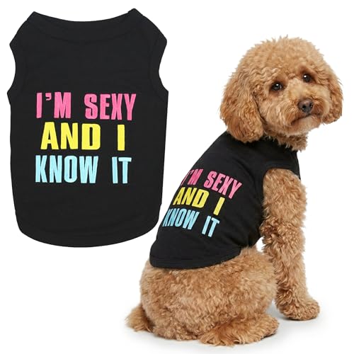 Dog Shirt 100% Cotton I am Sexy Shirts for Large Dogs (Large / Sexy and I Know It)