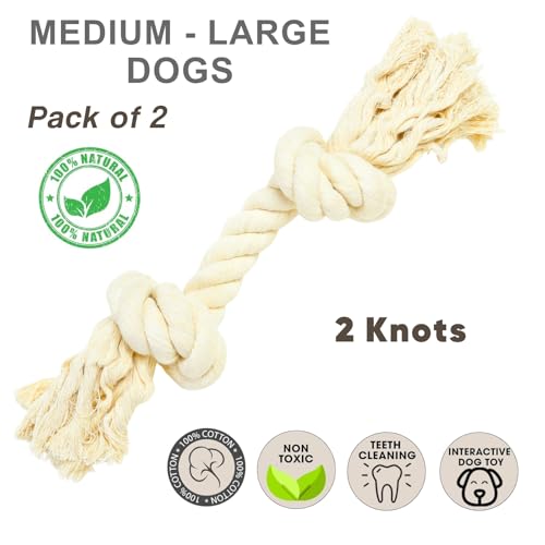 Dog Rope Toys for Large (2 knots (Pack of 2))