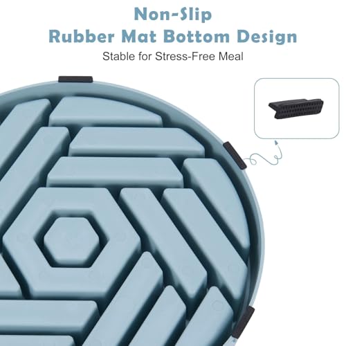 Slow Feeder Dog Bowls Large Medium Breed (Mist Blue)